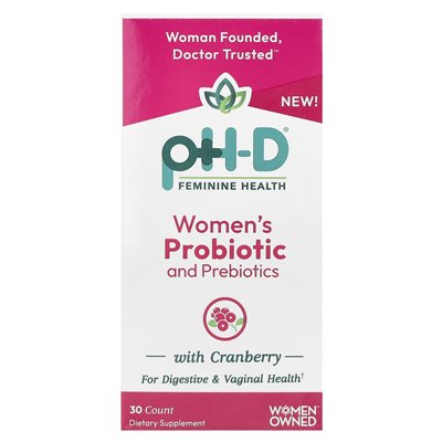 PH-D Women's Health, Women's Probiotics and Prebiotics with Cranberry, 30 Capsules