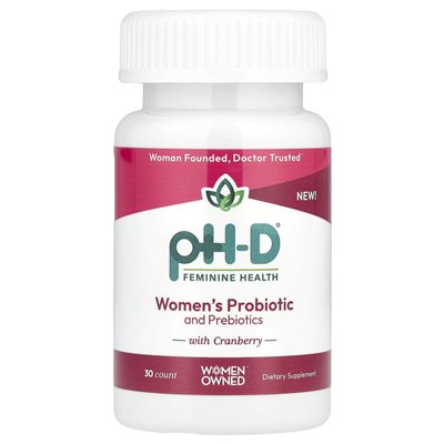 PH-D Women's Health, Women's Probiotics and Prebiotics with Cranberry, 30 Capsules