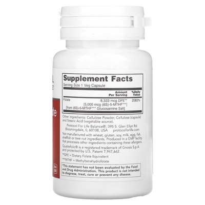 Balance Life Protocol, 5-Methylfolat, 5000 mcg, 50 Gemüsekapseln