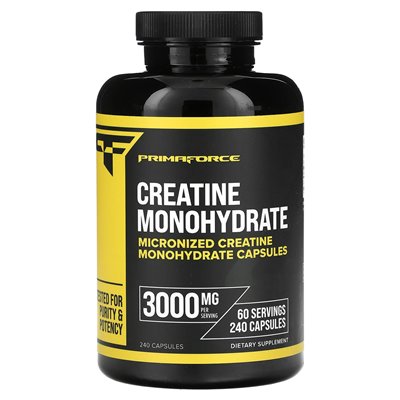 Primaforce, Monohydrat kreatyny, 3000 mg, 240 kapsułek (750 mg na kapsułkę) Primaforce, Monohydrat kreatyny, 3000 mg, 240 kapsułek (750 mg na kapsułkę)