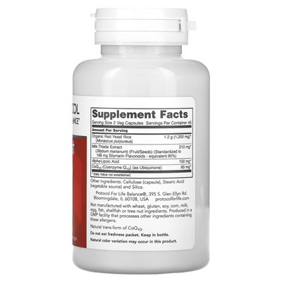Life Balance Protocol, Roter Hefereis Plus mit COQ10, Mariendistel und Alpha-Liponsäure, 600 mg, 90 vegetarische Kapseln