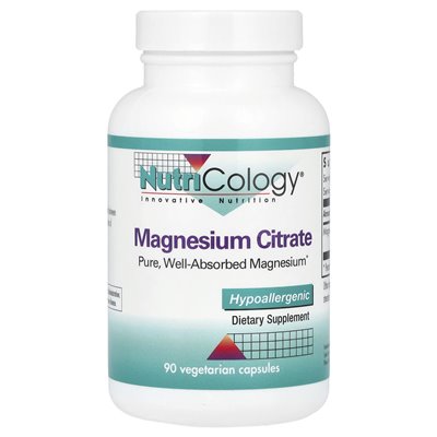 Nutricology, Cytrynian Magnezu, 90 Wegetariańskich Kapsułek