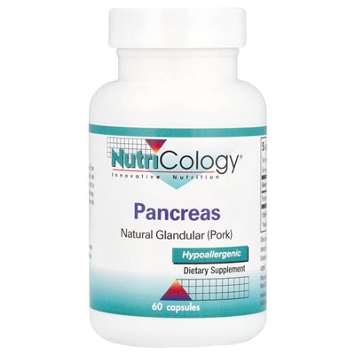 Nutricology, Bauchspeicheldrüse, natürliche Drüse (Schwein), 425 mg, 60 Kapseln