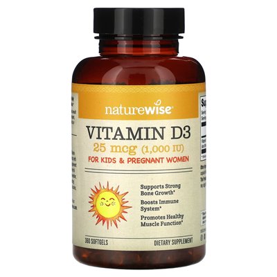 NatureWise, witamina D3, 25 mcg (1000 IU), 360 softgels NatureWise, witamina D3, 25 mcg (1000 IU), 360 softgels
