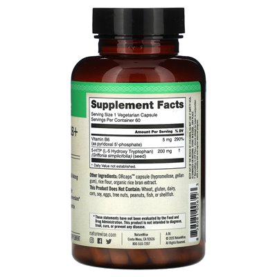 Naturee, 5-HTP Plus+, 200 mg, 60 vegetarische Kapseln