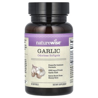 NatureWise, czosnek, 1500 mg, 60 miękkich