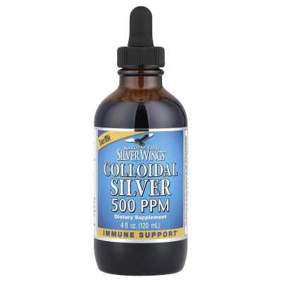 Naturalne skrzydła srebrne, srebro koloidalne, dodatkowa siła, 500 ppm, 4 fl oz (120 ml) Naturalne skrzydła srebrne, srebro koloidalne, dodatkowa siła, 500 ppm, 4 fl oz (120 ml)