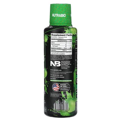 Nutrabio, Leandshots L-carnitine 3000, zielone jabłko, 16 fl oz (473 ml)