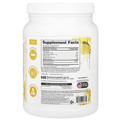 Nutrabio, wydajność, czyste białko, plusk ananasowy, 1,1 funta (499 g)