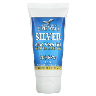 Natural Path Silver, Silver, Aloe Vera Gel with Tea Tree Oil, 200 ppm, 1.5 oz