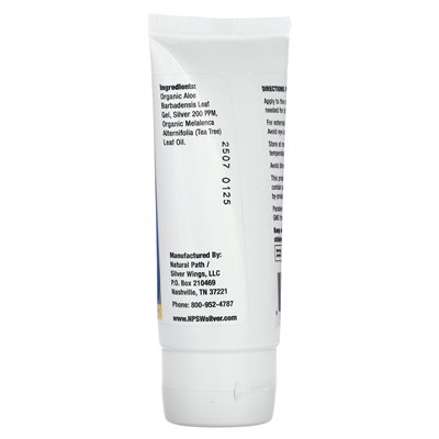 Natural Path Silver, Silver, Aloe Vera Gel with Tea Tree Oil, 200 ppm, 1.5 oz