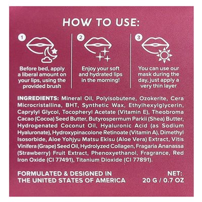 Maree, Nocna Maska Lip Recovery &amp Reneal, 0,7 uncji (20 g)