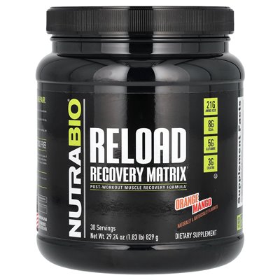 Nutrabio, Reload Recovery Matrix, Orange Mango, 1,83 LB (829 g) Nutrabio, Reload Recovery Matrix, Orange Mango, 1,83 LB (829 g)