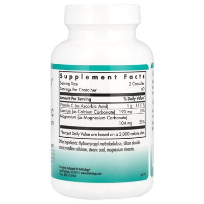 Nutricologia, Buffered Vitamin C with Calcium and Magnesium, 120 Vegetarian Capsules