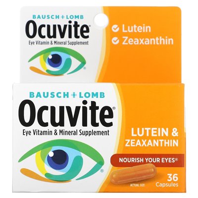 Ocuvite, lutein and zeaxanthin, 36 capsules