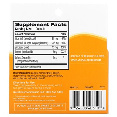 Ocuvite, lutein and zeaxanthin, 36 capsules