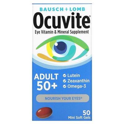 Ocuvit, Adult 50+, Vitamin and Mineral Supplement, 50 Mini Soft Gels