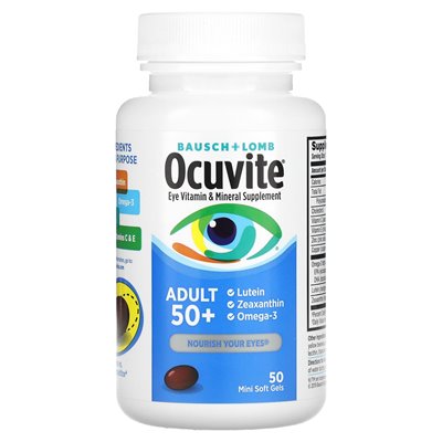 Ocuvit, Adult 50+, Vitamin and Mineral Supplement, 50 Mini Soft Gels