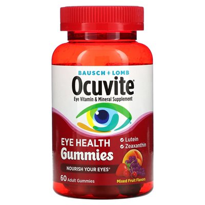 Ocuvite, gumie zdrowia oczu, mieszane owoce, 60 dorosłych gumzy