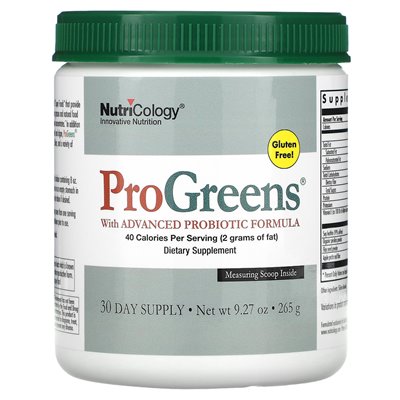 Nutricology, progreens z zaawansowanym wzorem probiotycznym, 9,27 uncji (265 g) Nutricology, progreens z zaawansowanym wzorem probiotycznym, 9,27 uncji (265 g)