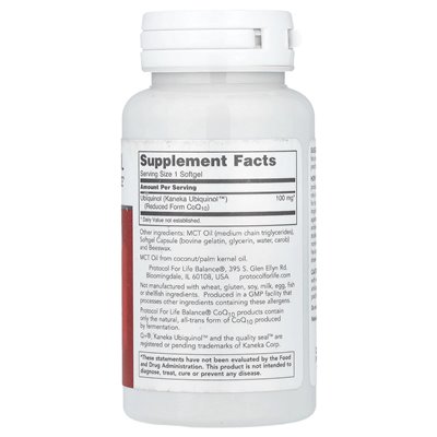 Life Balance Protocol, Ubiquinol, 100mg, 60 soft