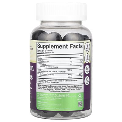 Nature's Craft, Super Iron Gummies, winogrona, 60 gumzy