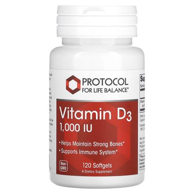 Life Balance Protocol, Vitamin D3, 1000 IU, 120 softgels