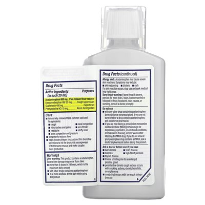 Mucynex, szybka zimna i grypa, maksymalna wytrzymałość, w wieku 12+, 6 fl oz (180 ml)