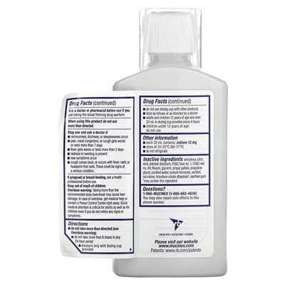 Mucynex, szybka zimna i grypa, maksymalna wytrzymałość, w wieku 12+, 6 fl oz (180 ml)