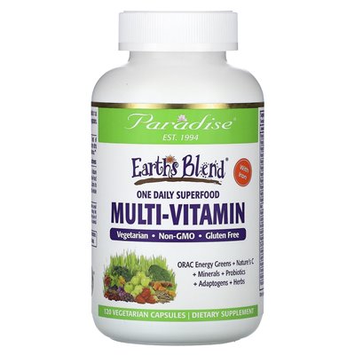 Heavenly Herbs, Earth Blend, One Daily Multivitamin Superfood mit Eisen, 120 vegetarische Kapseln
