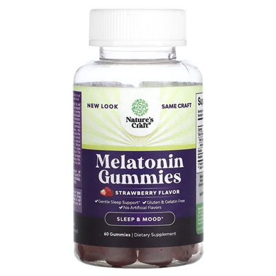 Nature's Craft, Melatonin Gummies, Strawberry, 60 Gummy Nature's Craft, Melatonin Gummies, Strawberry, 60 Gummy