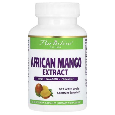 Paradise Herbs, Afrikanischer Mangoextrakt, 60 vegetarische Kapseln