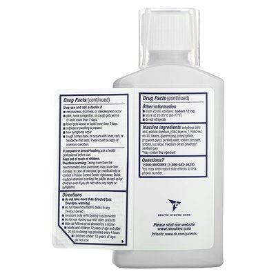 Mucynex, szybkie mnóstwo, grypa i ból gardła, maksymalna wytrzymałość, dla wieku 12+, 6 fl oz (180 ml)