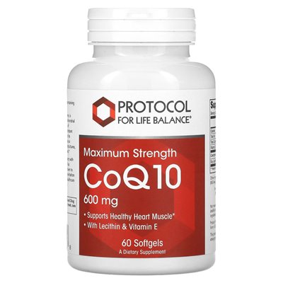 Protokół Bilans Life, COQ10, maksymalna wytrzymałość, 600 mg, 60 miękkich