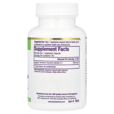 Paradise Herbs, Turmeric Extract, 90 Vegetarian Capsules