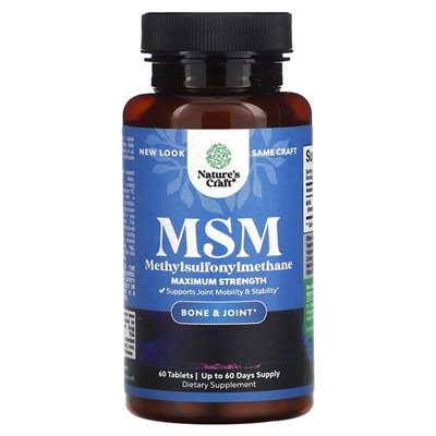 Nature's Craft, MSM, Maximum Strength, 60 Tablets Nature's Craft, MSM, Maximum Strength, 60 Tablets