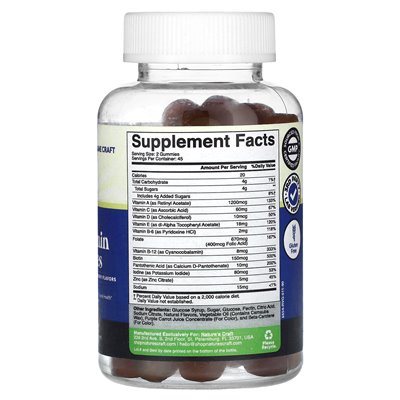 Nature's Craft, Men's Multivitamin Gummies, Orange, Cherry and Strawberry, 90 Gummies