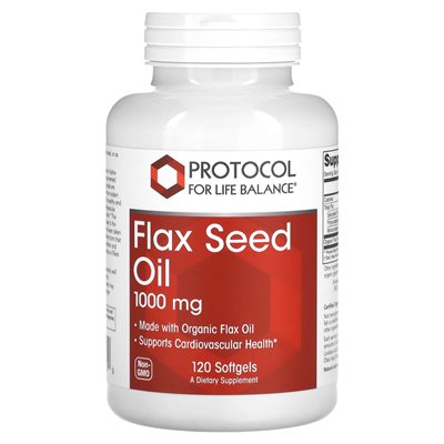 Life Balance Protocol, Flax Seed Oil, 1000mg, 120 softgels