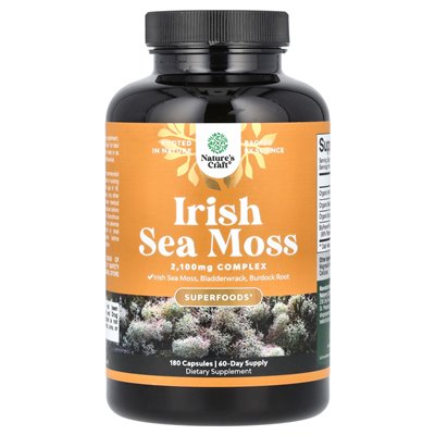 Nature's Craft, Irish Sea Moss, 2100 mg, 180 kapsułek (700 mg na kapsułkę)