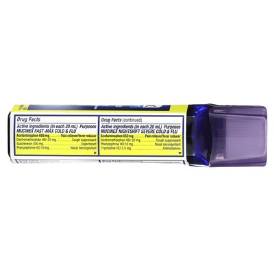 Mucinex, Day & Night Cold & Flu Pack, Maximum Strength, For Ages 12+, 2 Bottles, 6 fl oz (180 ml) Each