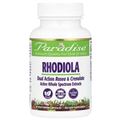 Zioła rajskie, Rhodiola, 60 kapsułek wegetariańskich Zioła rajskie, Rhodiola, 60 kapsułek wegetariańskich