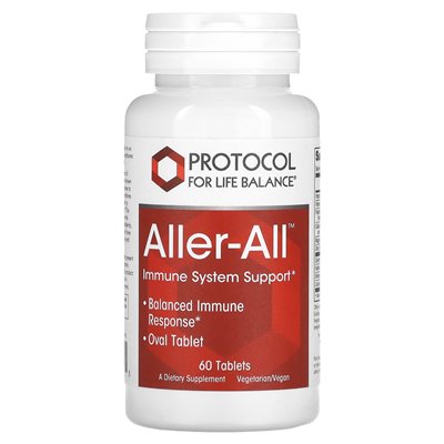 Protocol for Life Balance, Aller-All, Wsparcie Systemu Odpornościowego, 60 tabletek Protocol for Life Balance, Aller-All, Wsparcie Systemu Odpornościowego, 60 tabletek