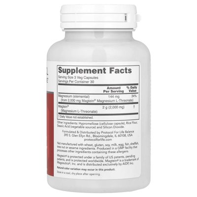 Balance Life Protocol, Magtein®, Magnesium-L-Threonat, 90 Gemüsekapseln