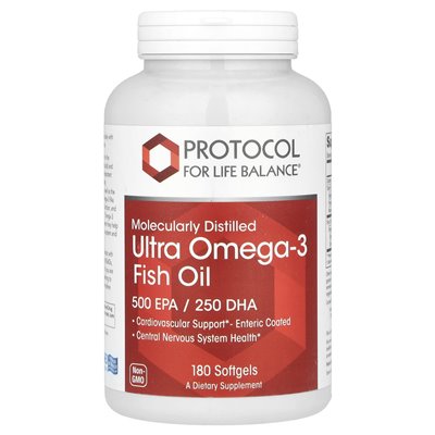 Protokół równowagi życiowej, molekularnie destylowany ultra omega-3 olej rybny, 180 miękkich Protokół równowagi życiowej, molekularnie destylowany ultra omega-3 olej rybny, 180 miękkich