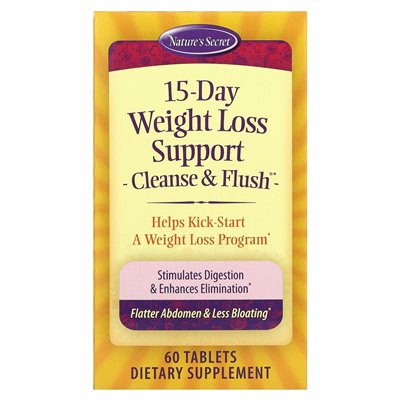 Nature's Secret, 15 Day Slimming Support, Cleanse & Rinse, 60 Tablets
