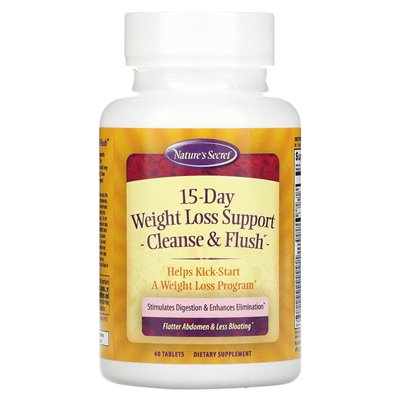 Nature's Secret, 15 Day Slimming Support, Cleanse & Rinse, 60 Tablets