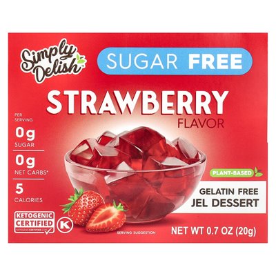 Natural simply delicious, gelatin jelly dessert, sugar-free, strawberries, 0.7 oz (20 g)