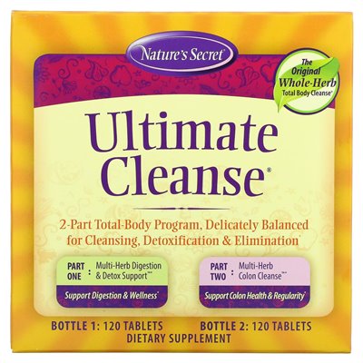 Nature's Secret, Ultimate Cleanse, 2-teiliges Ganzkörperprogramm, 2 Flaschen mit je 120 Tabletten Nature's Secret, Ultimate Cleanse, 2-teiliges Ganzkörperprogramm, 2 Flaschen mit je 120 Tabletten