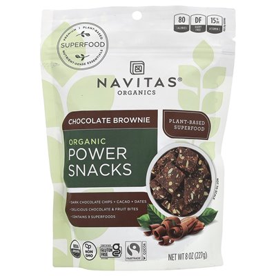 Navitas Organics, Organic Power Snacks, Chocolate Brownie, 8 oz (227 g) Navitas Organics, Organic Power Snacks, Chocolate Brownie, 8 oz (227 g)