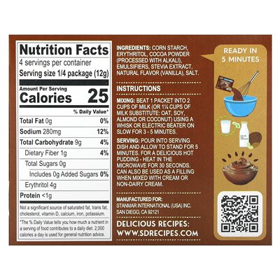 Naturalny po prostu pudding, instantowy budyń na bazie roślin, czekolada, bez cukru, 1,7 uncji (48 g) Naturalny po prostu pudding, instantowy budyń na bazie roślin, czekolada, bez cukru, 1,7 uncji (48 g)